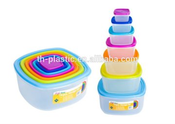 7pcs plastic food container,square storage box.