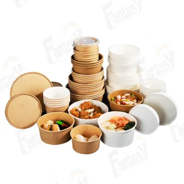 Custom Paper Bowls Take Away Fast Food Bowls