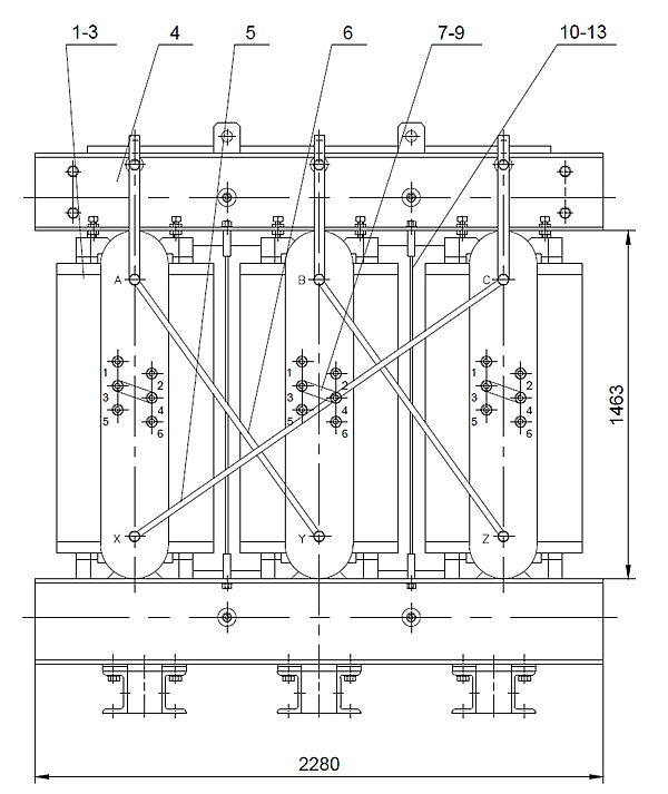 6700kva dry type transformer