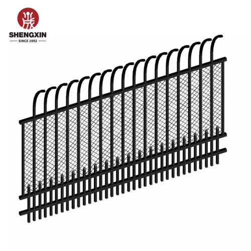 Galvanized Steel Fence Pool Airport Galvanized Wrought Iron Security Palisade Flat Top Steel Fence Factory