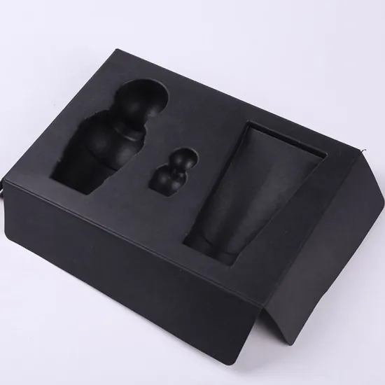 Custom biodegradable black pulp molded packaging insert
