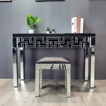 Modern Hotel Bedroom Mirrored Dressing Table With Stool
