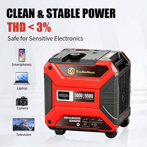 Generador inversor de gasolina portátil silencioso de 5000W
