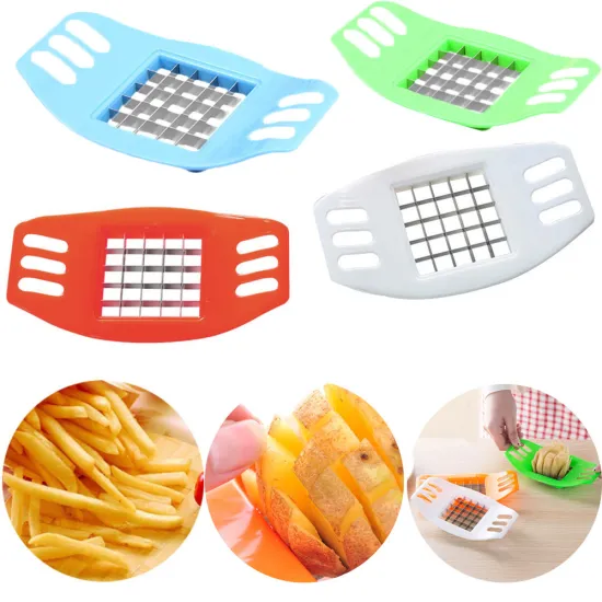 French Fry Cutter Vegetable Potato Slicer Cutter Chopper Chip Maker Tool Potato Cutting Gadgets Machine Cuts Kitchen Accessories