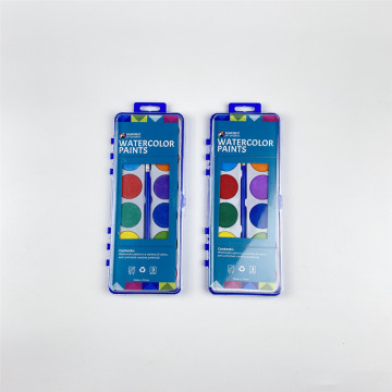 12 colori Corta di acqua per acqua solida Set di vernici per bambini con pennello - kit ad acquerello artistico non tossico