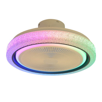 Colorful Dazzling Bluetooth Music RGB Voice-Controlled LED Ceiling Fan with Light