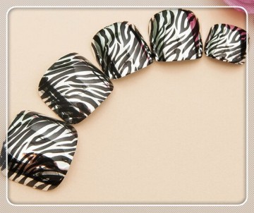 hot sale fashion eco friendly animal powder Plating toe art fake Nails set