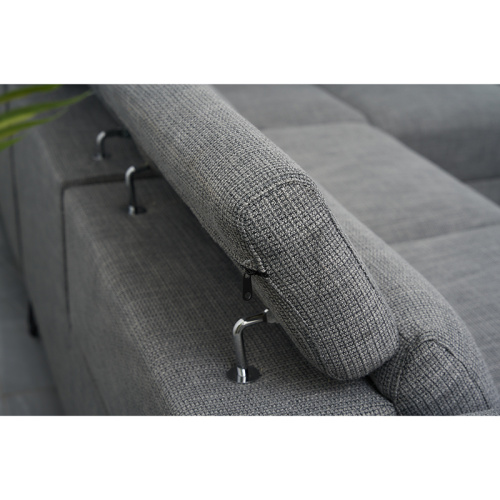 Fabric Headrest Adjustable L Shaped Corner Sofa