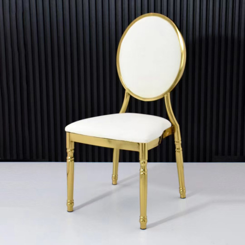 Gold Metal Wedding Events Stacking Banquet Chairs