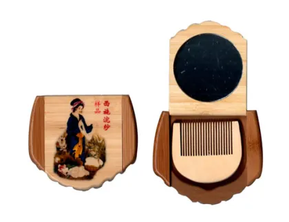 Bamboo cosmetic mirror bamboo decorative box bamboo-sided mirror bamboo crafts gifts