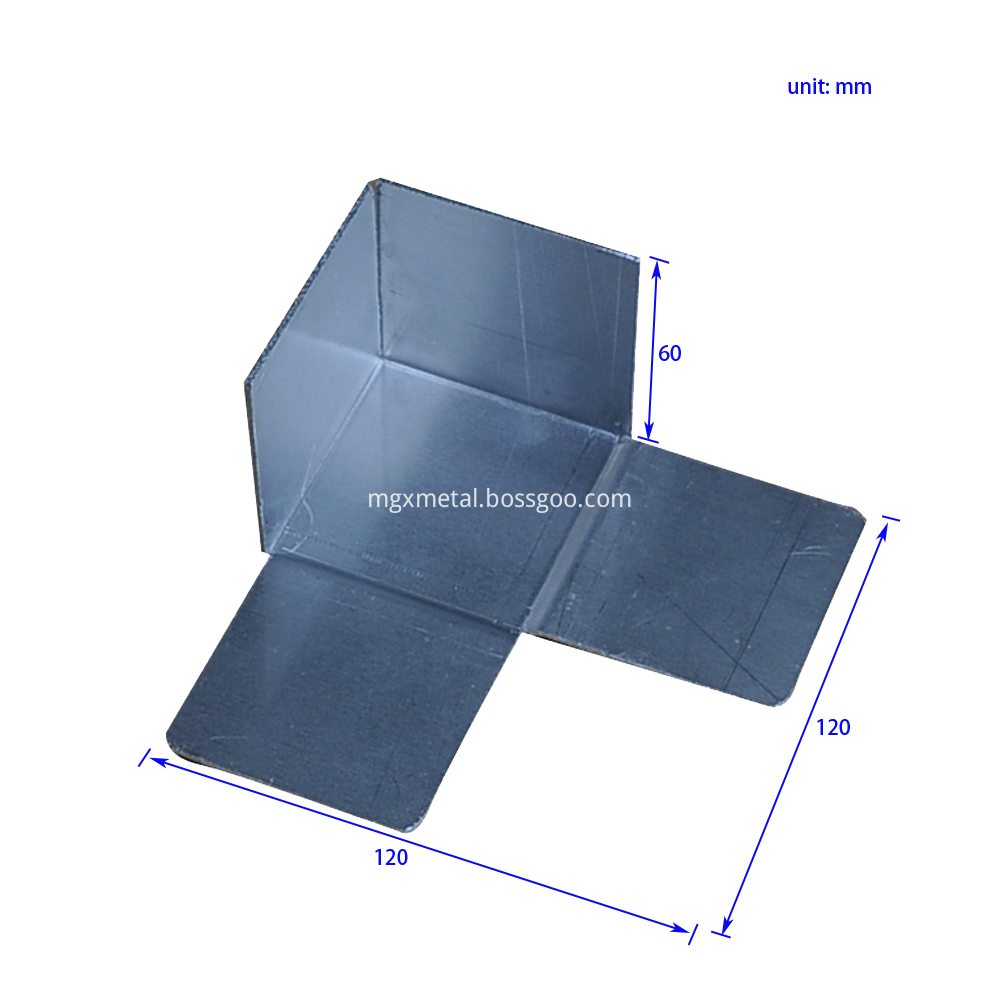 SCD0006 60 x 60 mm Wood Beam End Bracket Size