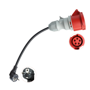 EV Charger Schuko Plug to CEE Red Power Female Plug Adapter