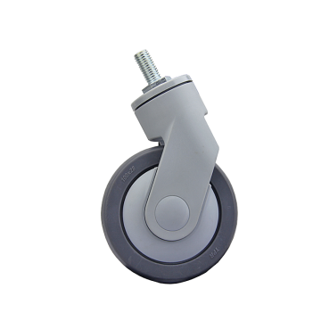 4 Inch 100x28mm 90kg Capacity TPR Grey Medical Grade Castor Wheels with Silent Caster Top Plate and Stem
