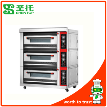 Shentop STBC-D06Q 3 layer 6 trays pizza oven gas commercial bakery-oven-prices baking oven