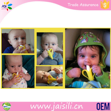 Latest Cute FDA Infant Training Silicone Baby Banana Toothbrush Teether