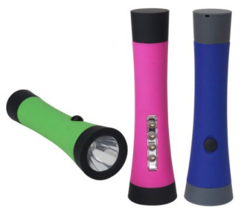 1W+4LED 3*AAA Plastic flashlight and Lamp with magnet