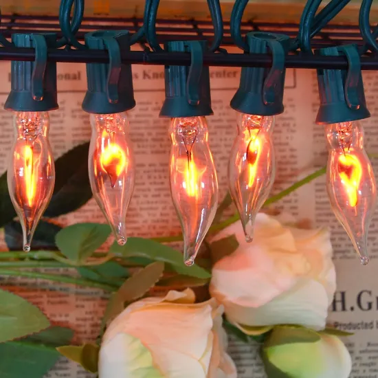 IP44 Outdoor Christmas Twinkle Flame String Lights for Ceramic Decoration