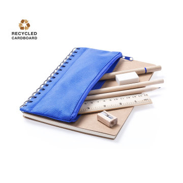 cardboard notebook with a pencilcase