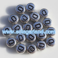 Silver Metallic Single Alphabet Letter Coin Round Beads 4X7MM