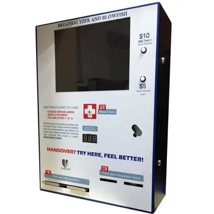 Wall Mount Breath Alcohol Tester Vending Machine - Sell Hangover Solution with Tested BAC Result