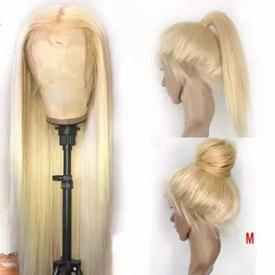 Natural blonde 613 full lace wig virgin hair pre plucked lace front wig brazilian human hair qingdao wigs for black women
