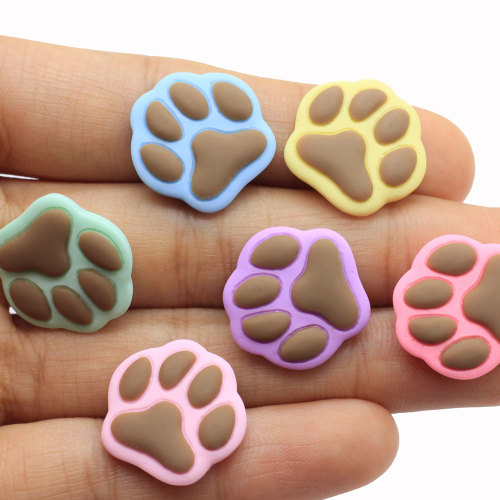 Hot Selling Mini Cute Bear Claw Print Shaped Resin Beads DIY Nail Decor Charms Phone Shell Handmade Decoration