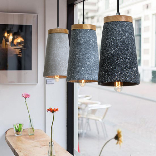 LEDER Betonnen decoratieve hanglamp