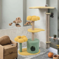 スタイリッシュな猫クライミングツリー木製サイザル麻屋内スクラッチポスト多層アクティビティハウス快適なラウンジプラットフォームカートン