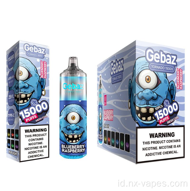 Gebaz tornado 15000 puff vape sekali pakai