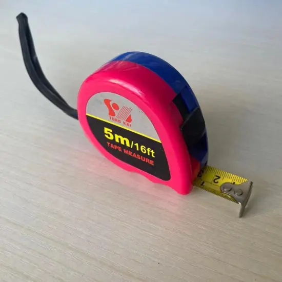 Double color double control button steel tape