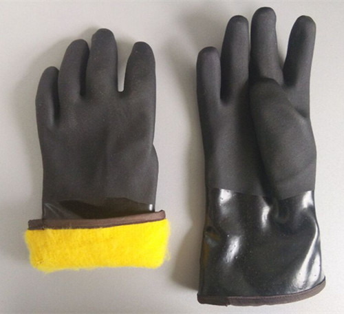 Black pvc cashmere cold-proof gloves