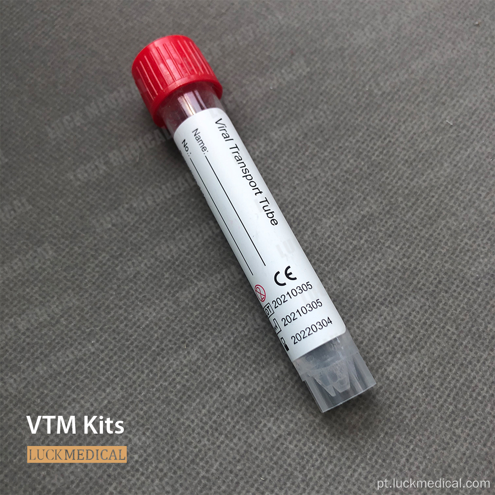 1ml/2ml/3ml VTM Tubo de transporte viral com swab