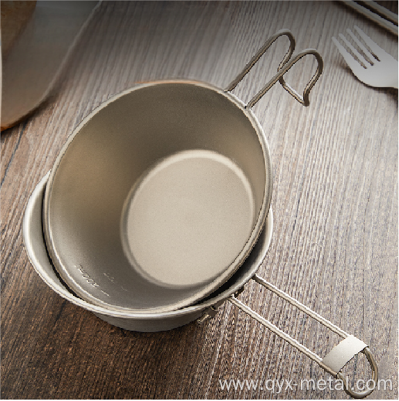 Portable Foldable Camping Pure Titanium Snow Pull Bowl