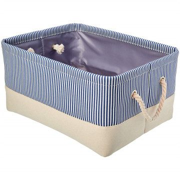 Basics Fabric Storage Basket Container with Rope Handles