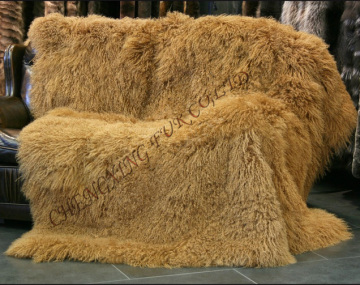 New Winter Genuine Mongolian Lamb Fur Blanket