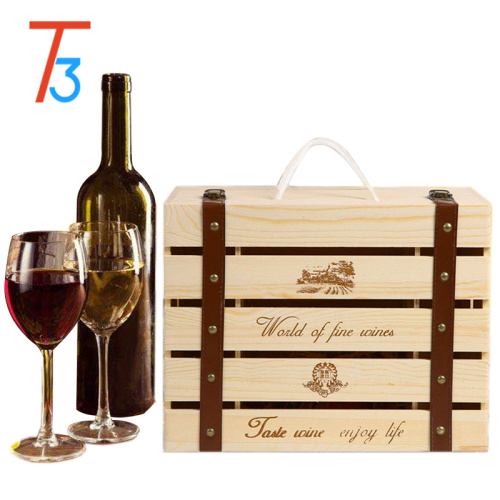 Wholesale Unfinished Wooden 4 Bottle Wine Boxes