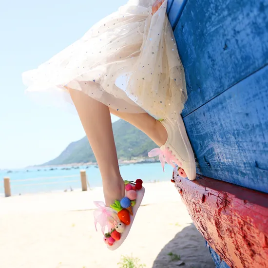 Versatile Summer WOMEN'S Shoes Students Canvas Trendy Shoes Stereo Strawberry Doll Flat Cloth Shoes