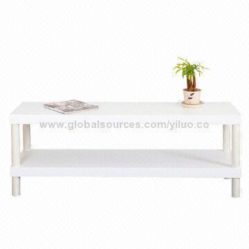 Indoor double tray rectangle cylindrical legs honey board coffee table