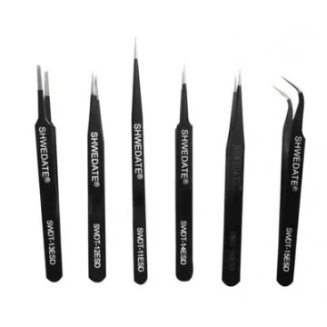 6 kinds SWDT ESD Safe Anti-static Tweezers Stainless Steel Tweezers for Cell Phone Repair Tool