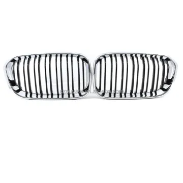 Half Chrome Black Front Bumper Kidney Grilles for BMW F20 LCI (51137371685, 51137371686)