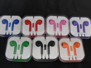 High Quality Colorful Earphone for iPhone5 with Mic and Volume Control