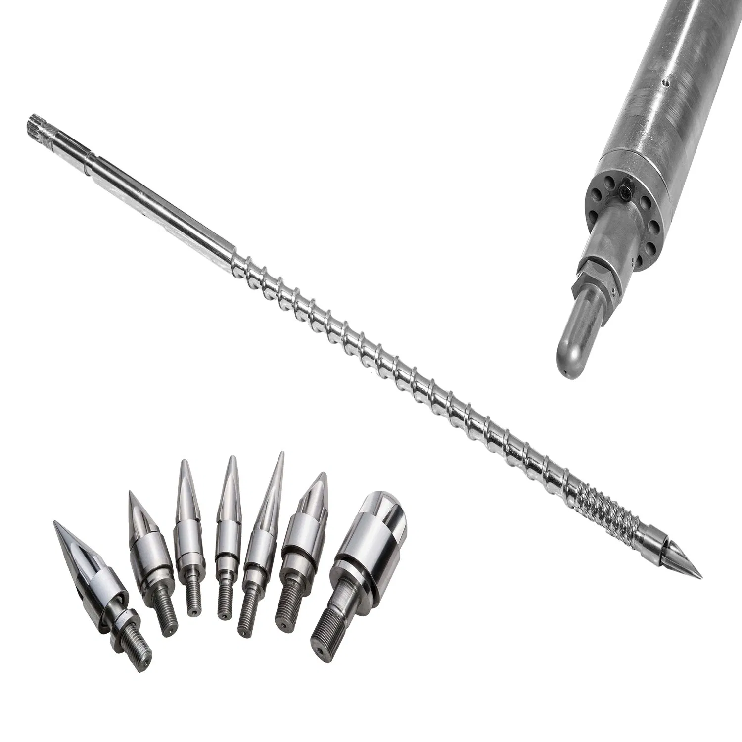 High-output solong extruder screw at bariles