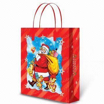 Christmas Paper Carrier Bag, Customized Logos are Accepted, Available in Various Sizes