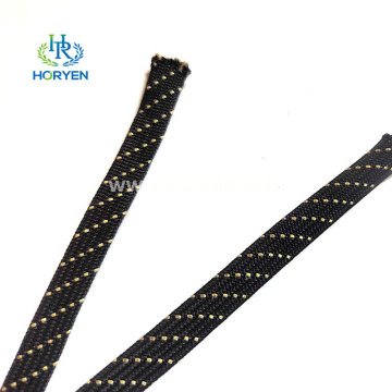 Fireproof black yellow colored aramid fiber sleeving