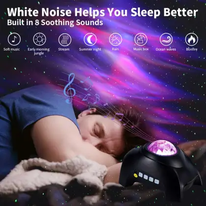 Aurora Borealis Projector: Starry Night Light with White Noise and Music Speaker