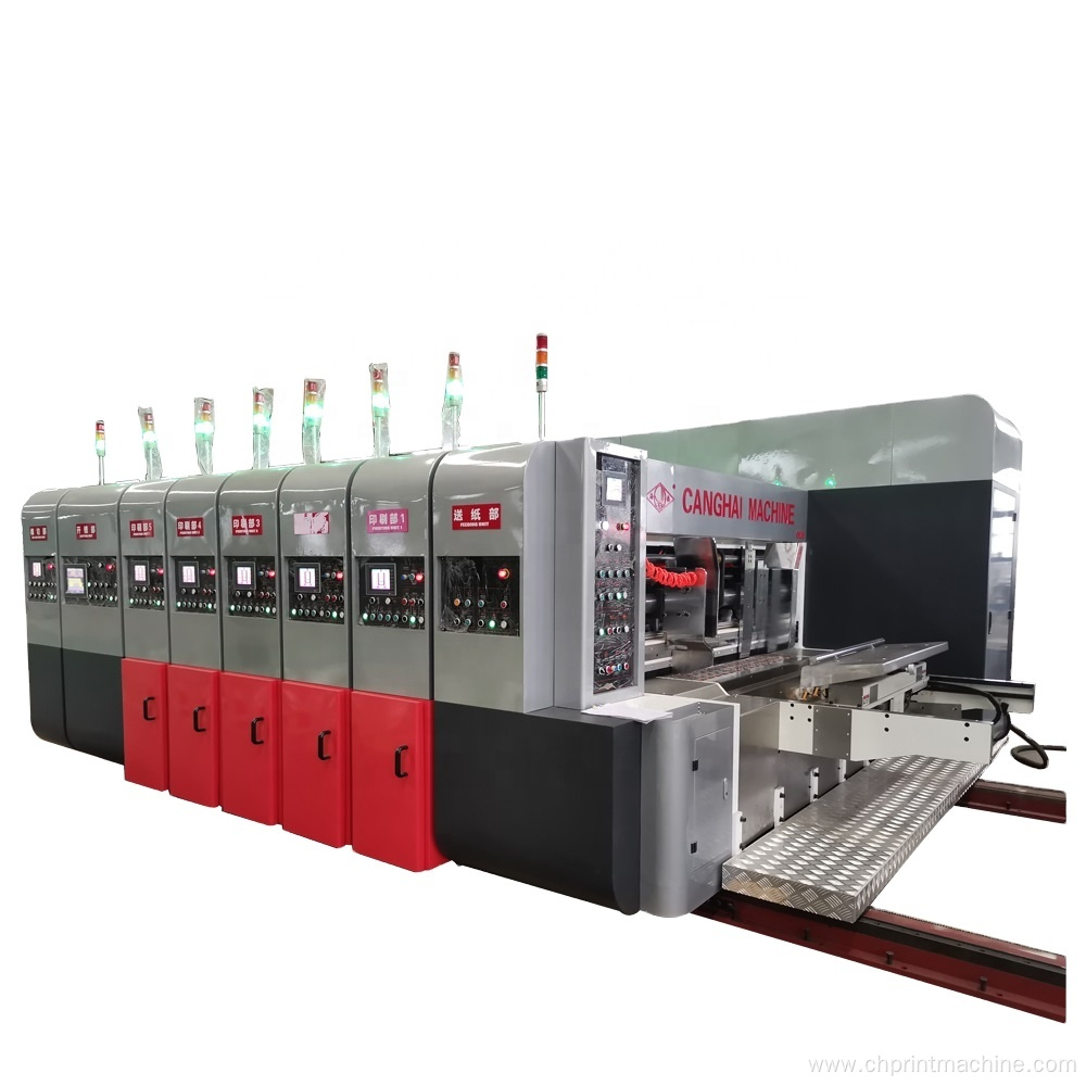 4 color flexo printing slotting die cutting machine