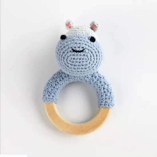 Amazon INS hot Crocheted children's toy colorful frog sheep bear fox  Children's gift Children's house baby gym frame decoration