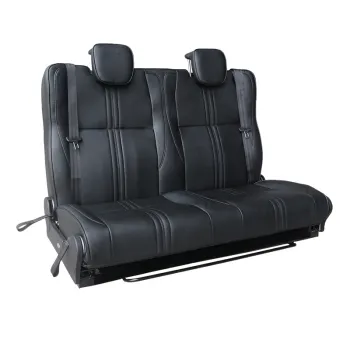 Autoliuma 2 Fold Double Seat RV Bench Bed with Detachable Headrest and Safety Belts