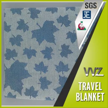 New design maple leaf modacrylic flame resistant woven jacquard travel blanket