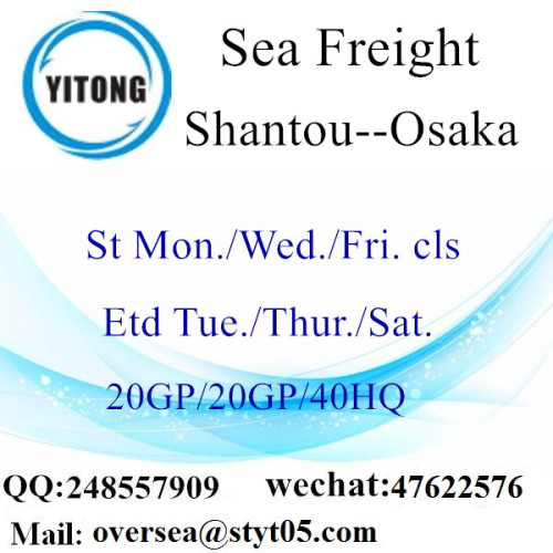 Frete marítimo de Porto de Shantou para Osaka